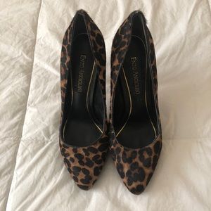 ENZO ANGIOLINI Calf-Hair Leopard Print Heels